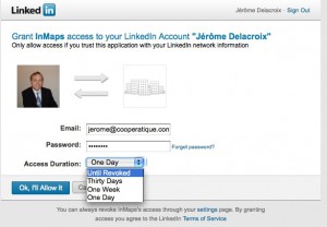 Autorisations applications Linkedin